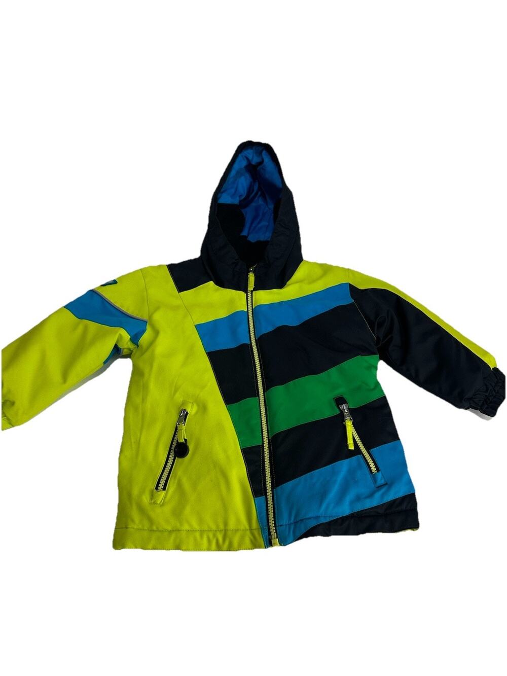 OBERMEYER Blizzard Bright Blue Neon Yellow Jacket Youth Toddler Size 3